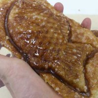 クロワッサンたい焼きを手に持ったところ